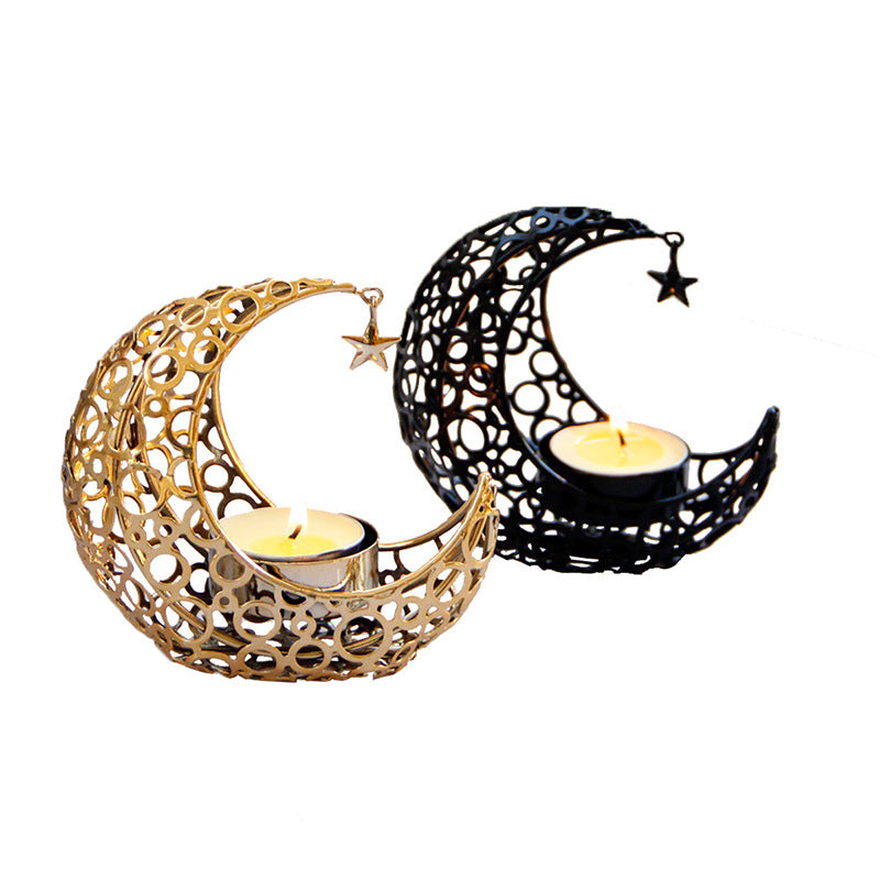 Orélia Maison™— Bougeoir Lunaire Noir & Or