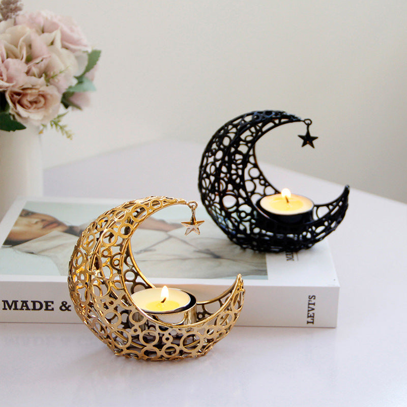 Orélia Maison™— Bougeoir Lunaire Noir & Or